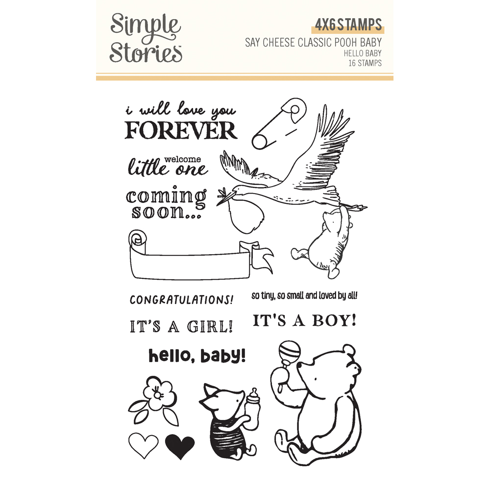 Simple Stories Say Cheese Classic Pooh Baby Hello Baby Stamps