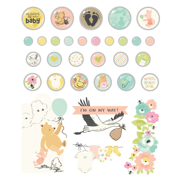 Simple Stories Say Cheese Classic Pooh Babys Decorative Brads