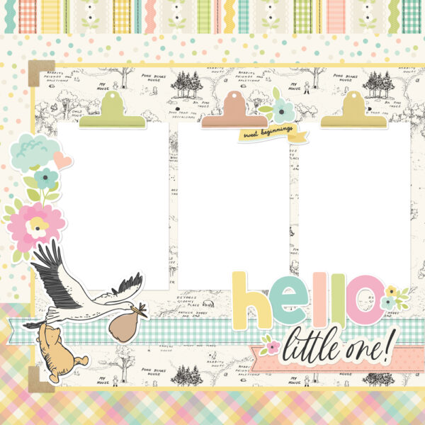 Simple Stories Say Cheese Classic Pooh Baby Simple Pages Page Kit