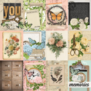 Simple Stories Simple Vintage Junk Drawer 12X12 3X4 Elements