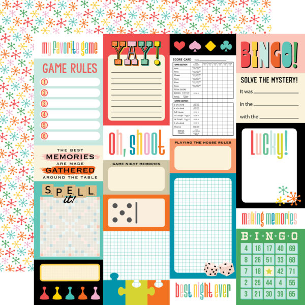 Simple Stories Game Night 12X12 Journal Elements Simple Stories Game Night 12X12 Journal Elements