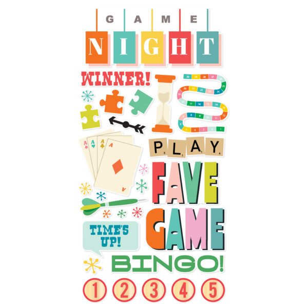 Simple Stories Game Night Foam Stickers