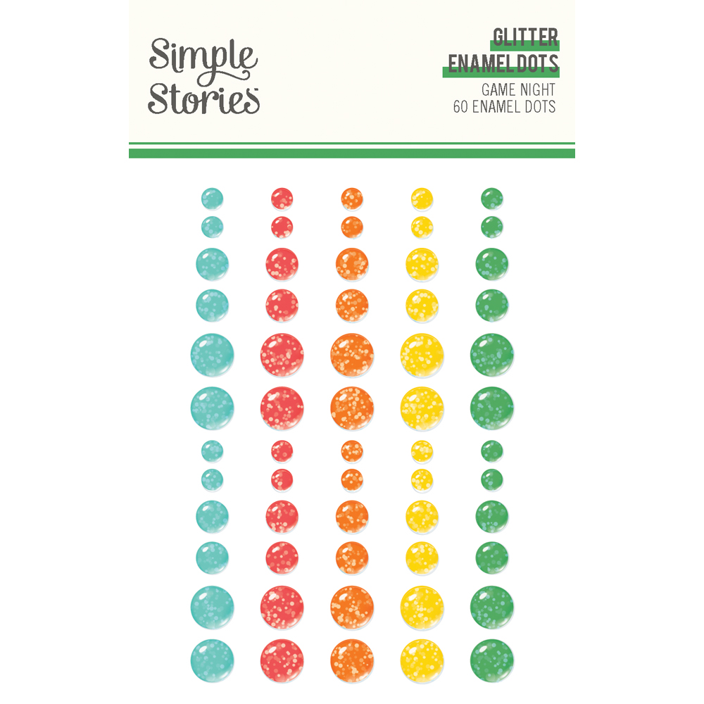 Simple Stories Game Night Glitter Enamel Dots