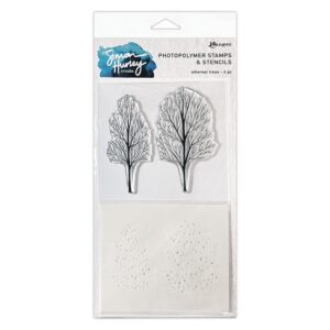 RANGER SIMON HURLEY STAMP/STENCIL ETHEREAL TREES