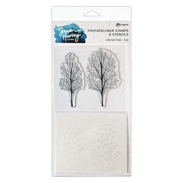 RANGER SIMON HURLEY STAMP/STENCIL ETHEREAL TREES