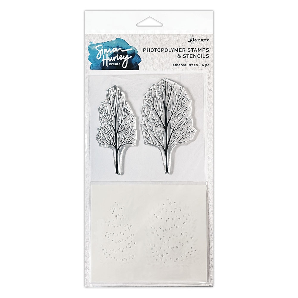 RANGER SIMON HURLEY STAMP/STENCIL ETHEREAL TREES
