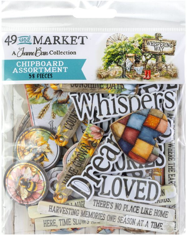 49 & Market Ephemera Whispering Way Chipboard Assortment