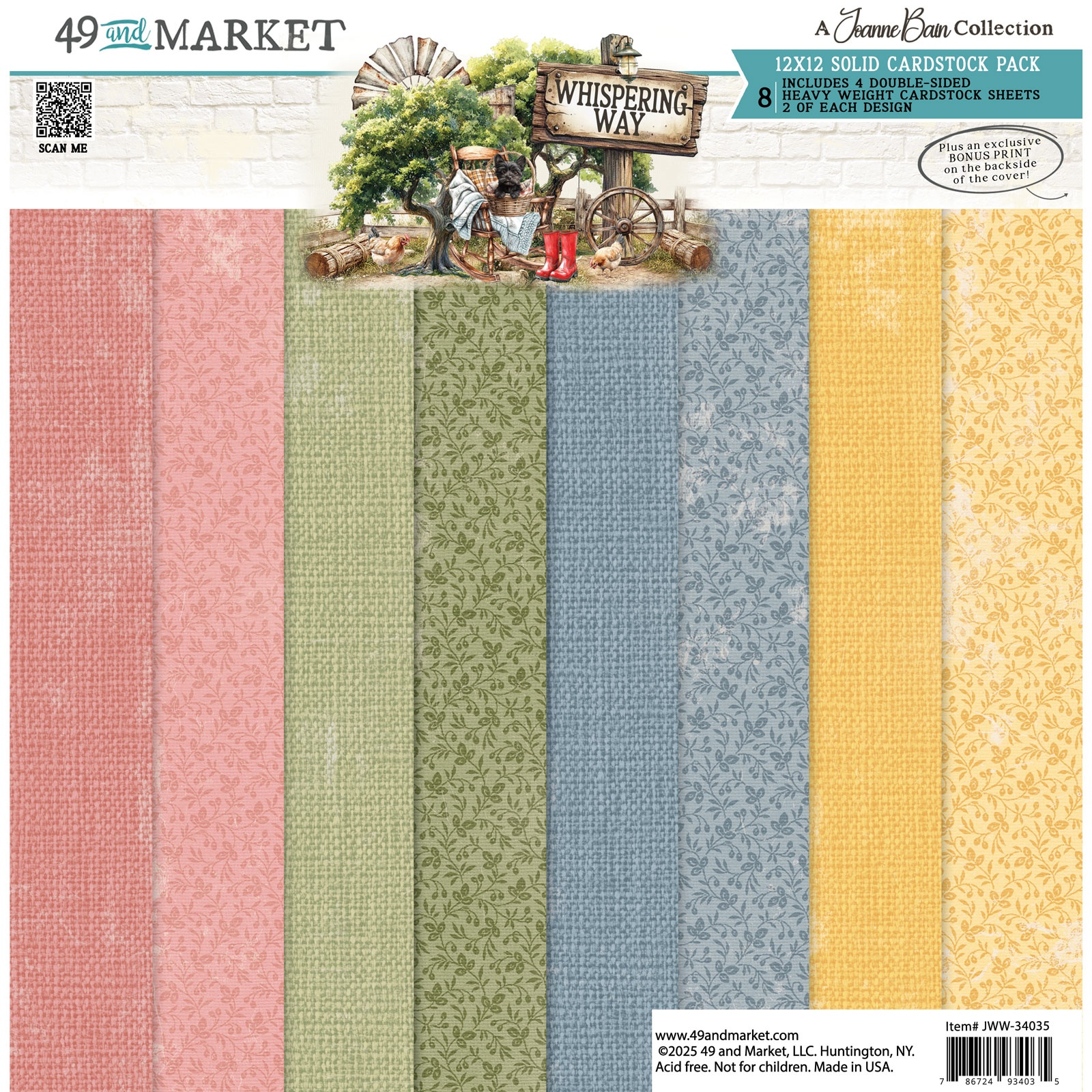 49 & Market 12X12 Whispering Way Solids Collection Kit