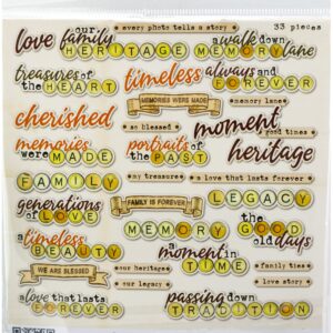 49 & Market Ephemera Nostalgic Memories Chipboard Words