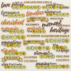 49 & Market Ephemera Nostalgic Memories Chipboard Words