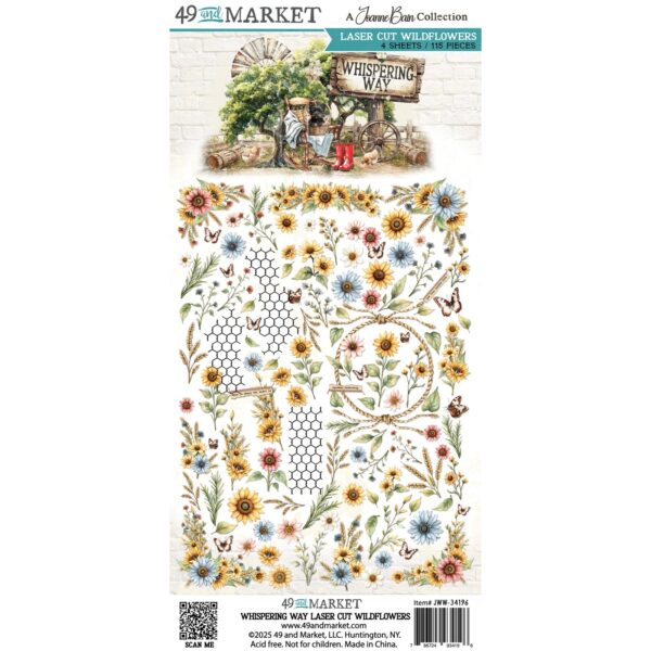 49 & Market 6X12 Whispering Way Laser Wildflowers