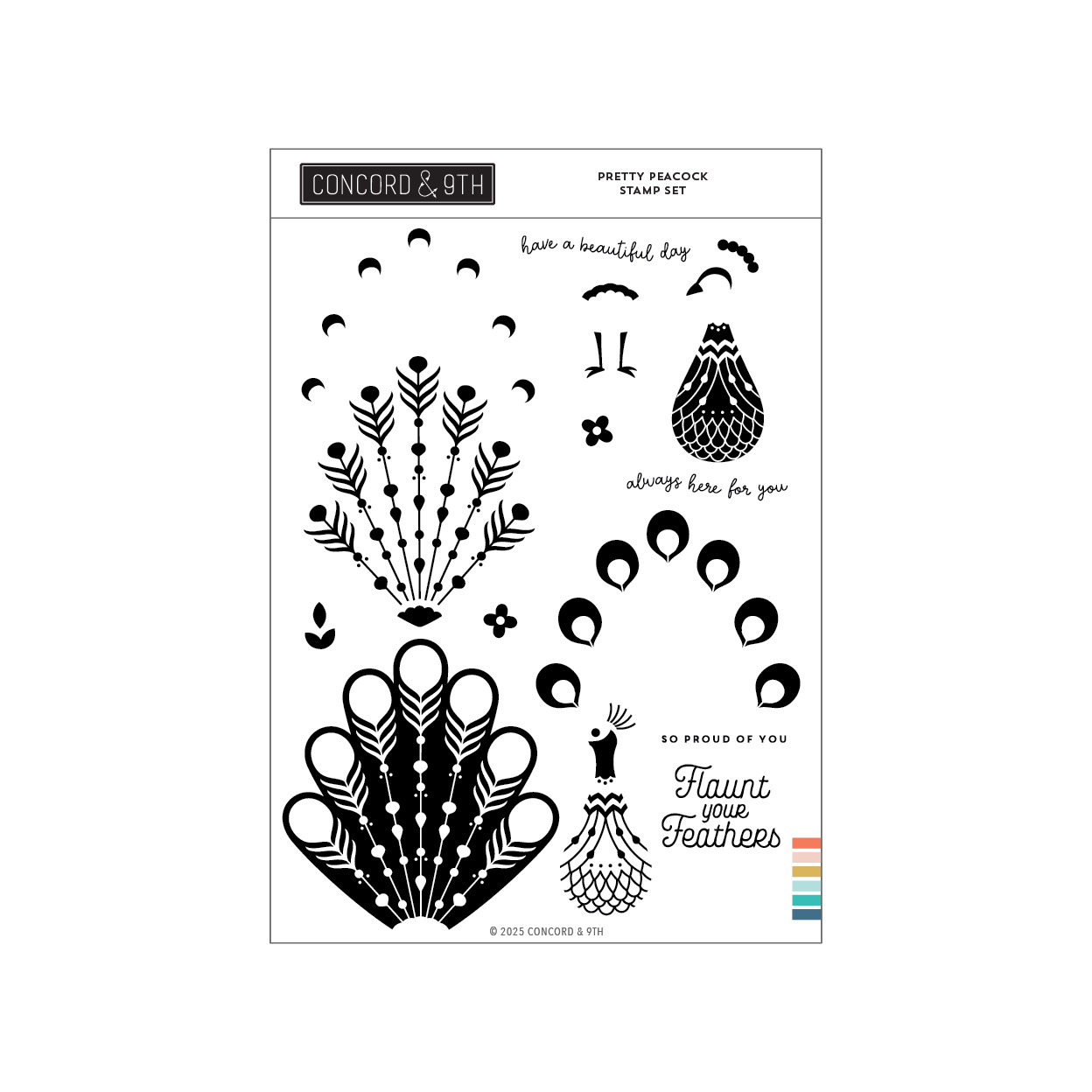 Concord & 9th Stamp Pretty Peacock