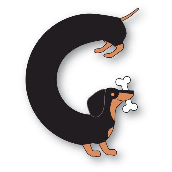 Poppy Die Curved Dachshund
