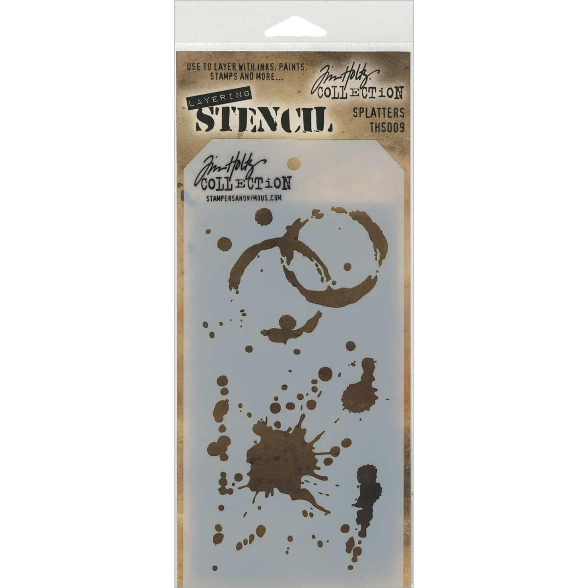 STAMPERS ANONYMOUS TIM HOLTZ LAYERING STENCIL SPLATTERS