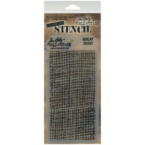 STAMPERS ANONYMOUS TIM HOLTZ LAYERING STENCIL BURLAP