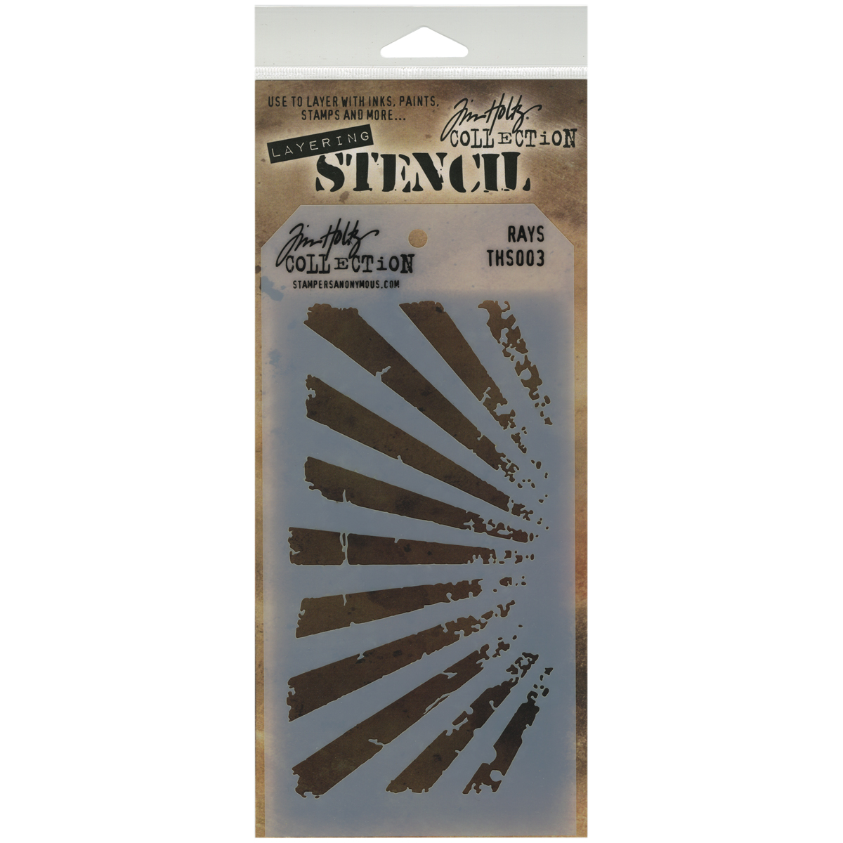 STAMPERS ANONYMOUS TIM HOLTZ LAYERING STENCIL RAYS