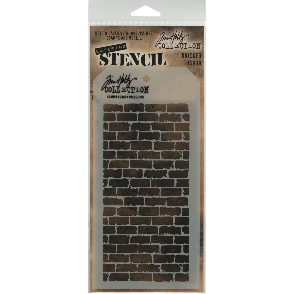 STAMPERS ANONYMOUS TIM HOLTZ LAYERING STENCIL BRICKED