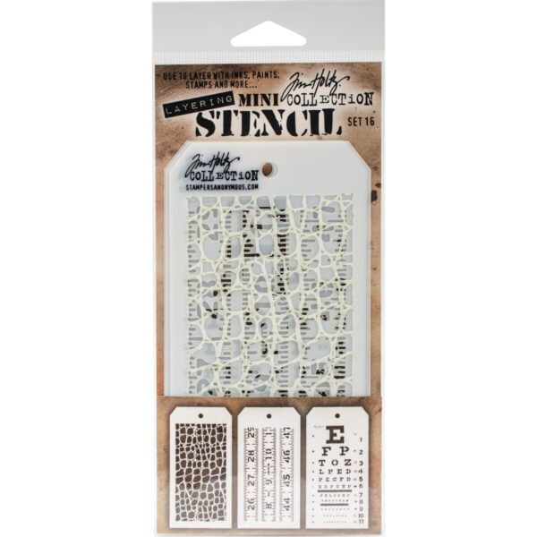 ART GONE WILD TIM HOLTZ MINI TEMPLATE SET 16