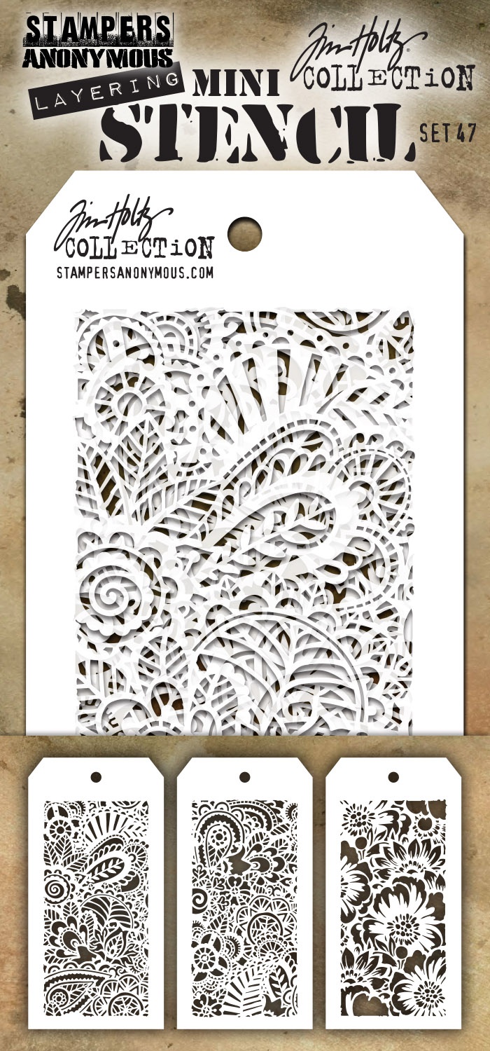 STAMPERS ANONYMOUS TIM HOLTZ MINI LAYERING STENCIL #47