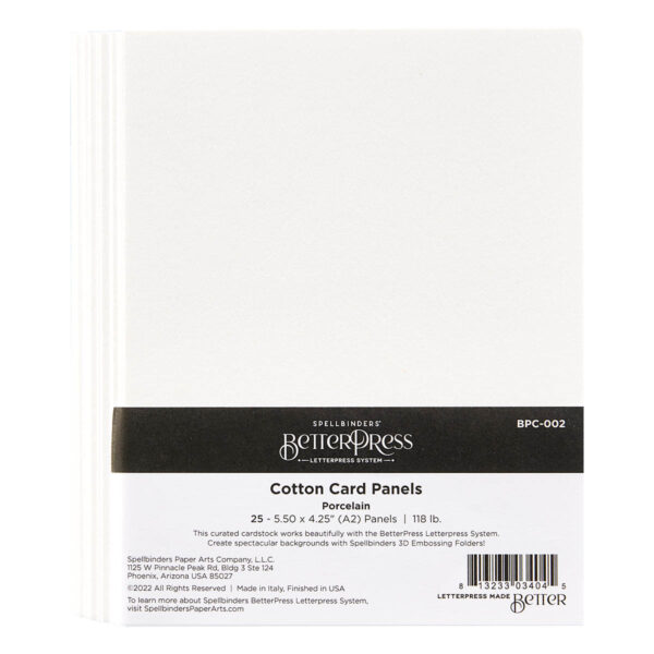 Spellbinders Betterpress A2 118 Lb Card Panel Porcelain