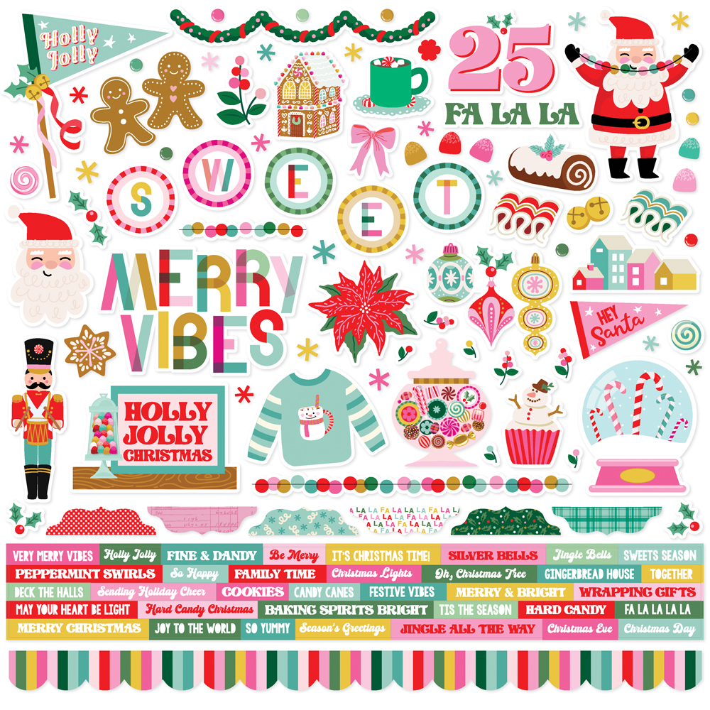 Simple Stories Hard Candy Christmas Cardstock Stickers