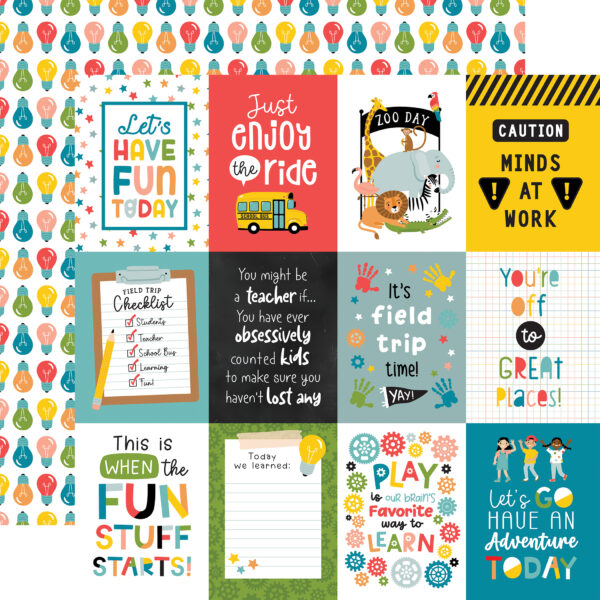 Echo Park Field Trip 12X12 3X4 Journaling Cards Echo Park Field Trip 12X12 3X4 Journaling Cards