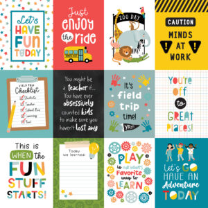 Echo Park Field Trip 12X12 3X4 Journaling Cards