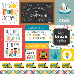 Echo Park Field Trip 12X12 Multi Journaling Cards