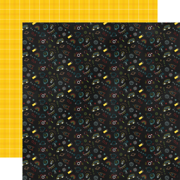 Echo Park Field Trip 12X12 Neon Chalkboard Doodles Echo Park Field Trip 12X12 Neon Chalkboard Doodles