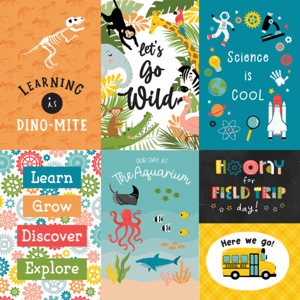 Echo Park Field Trip 12X12 4X6 Journaling Cards