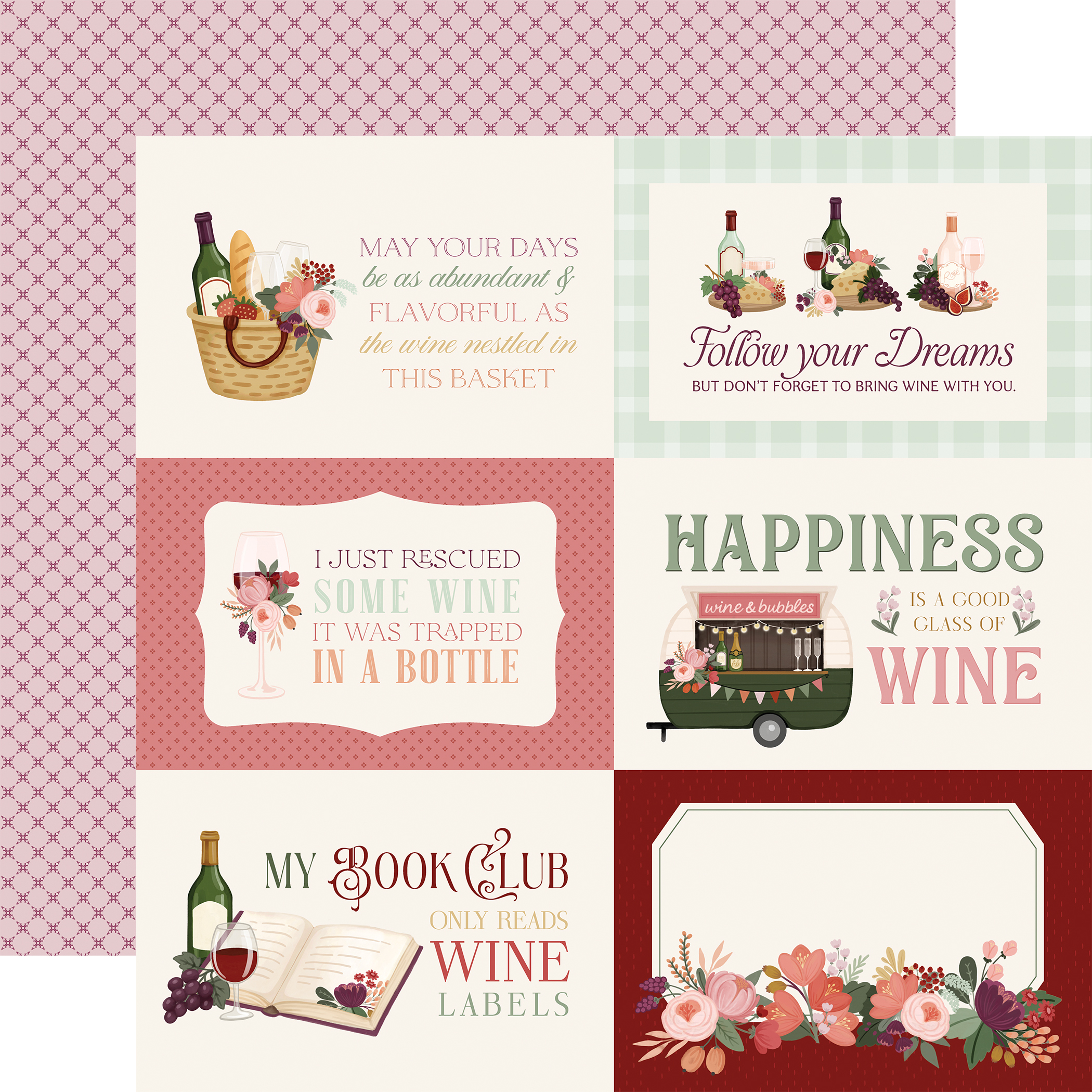 Carta Bella Wine 12X12 Wine Journaling Cards