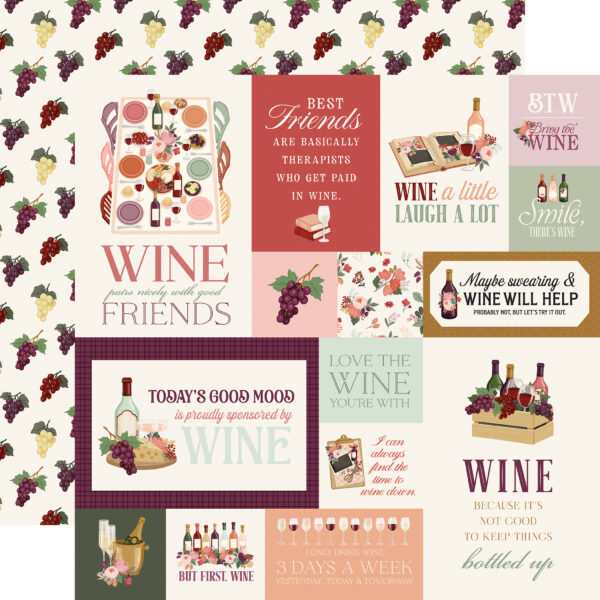 Carta Bella Wine 12X12 Multi Journaling Cards