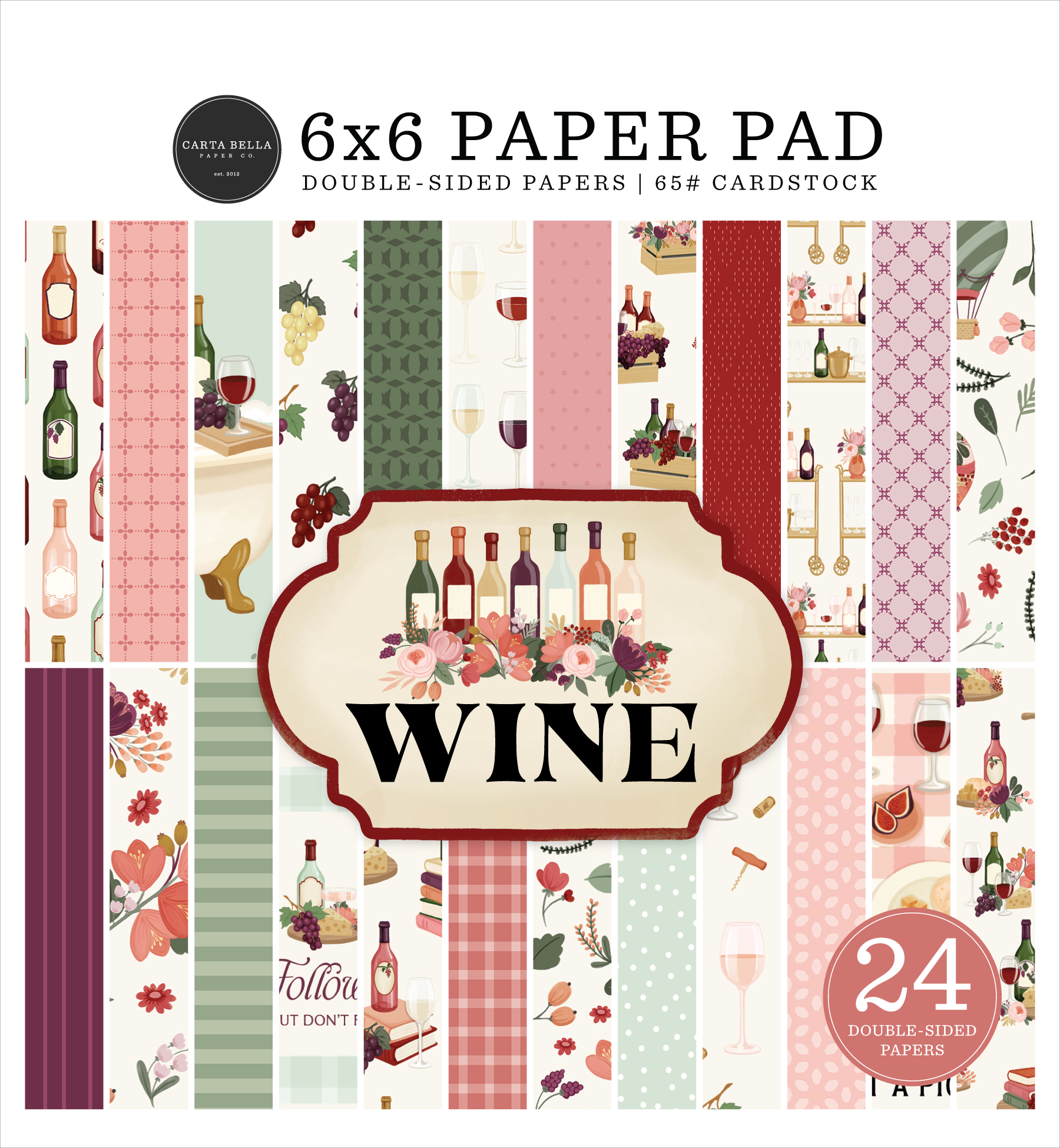 Carta Bella Wine 6X6 Paper Pad