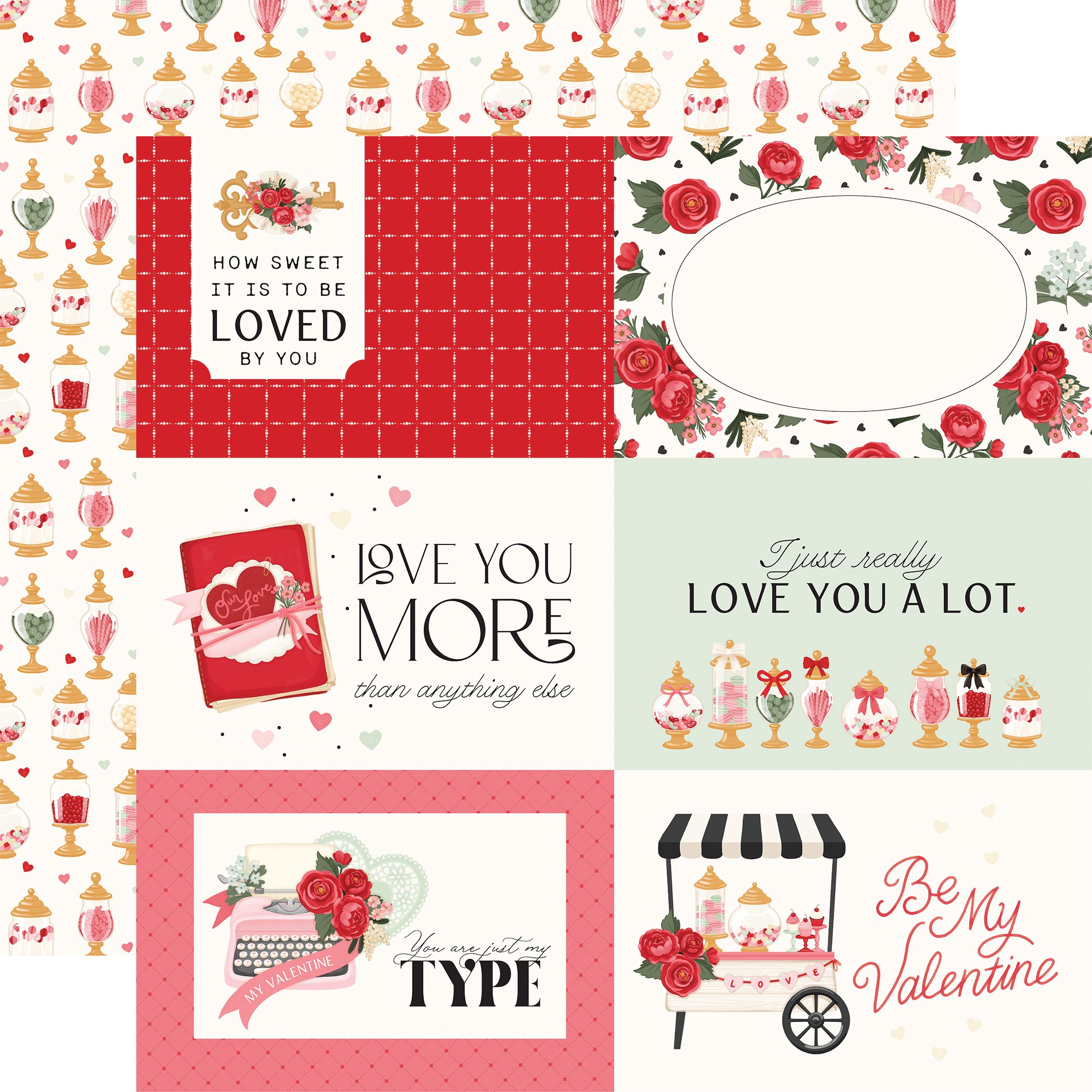 Carta Bella Be Mine 12X12 6X4 Journaling Cards