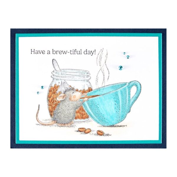 SPELLBINDERS STAMP BREW-TIFUL DAY HOUSE MOUSE