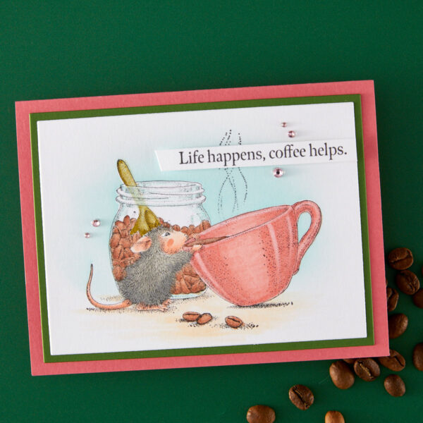 SPELLBINDERS STAMP BREW-TIFUL DAY HOUSE MOUSE
