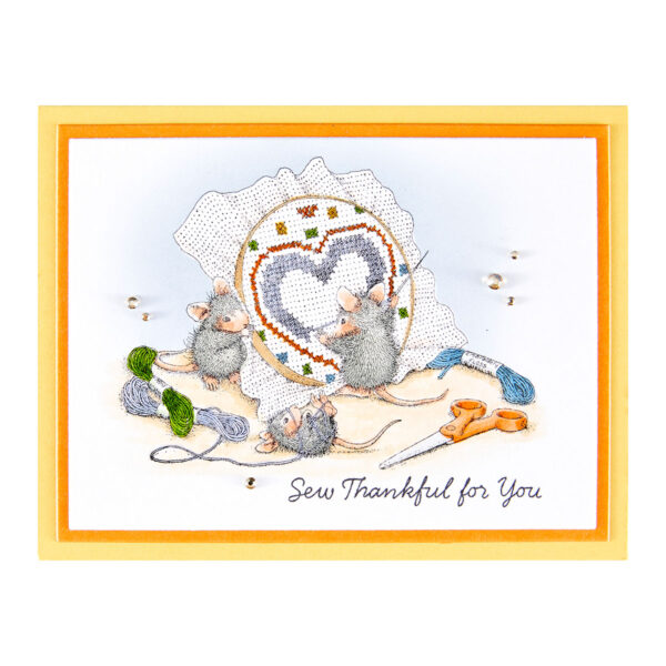 SPELLBINDERS STAMP STITCHED WITH LOVE HOUSE MOUSE