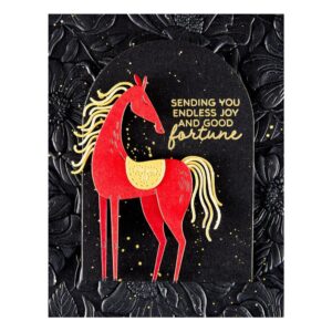 SPELLBINDERS STAMP/DIE GOOD FORTUNE HORSE