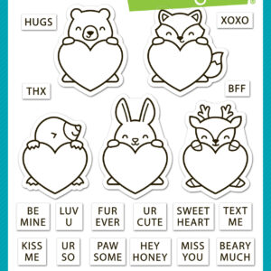 Lawn Fawn Stamp Critter Conversation Hearts
