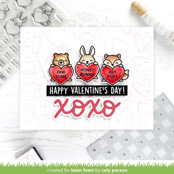 Lawn Fawn Stamp Critter Conversation Hearts