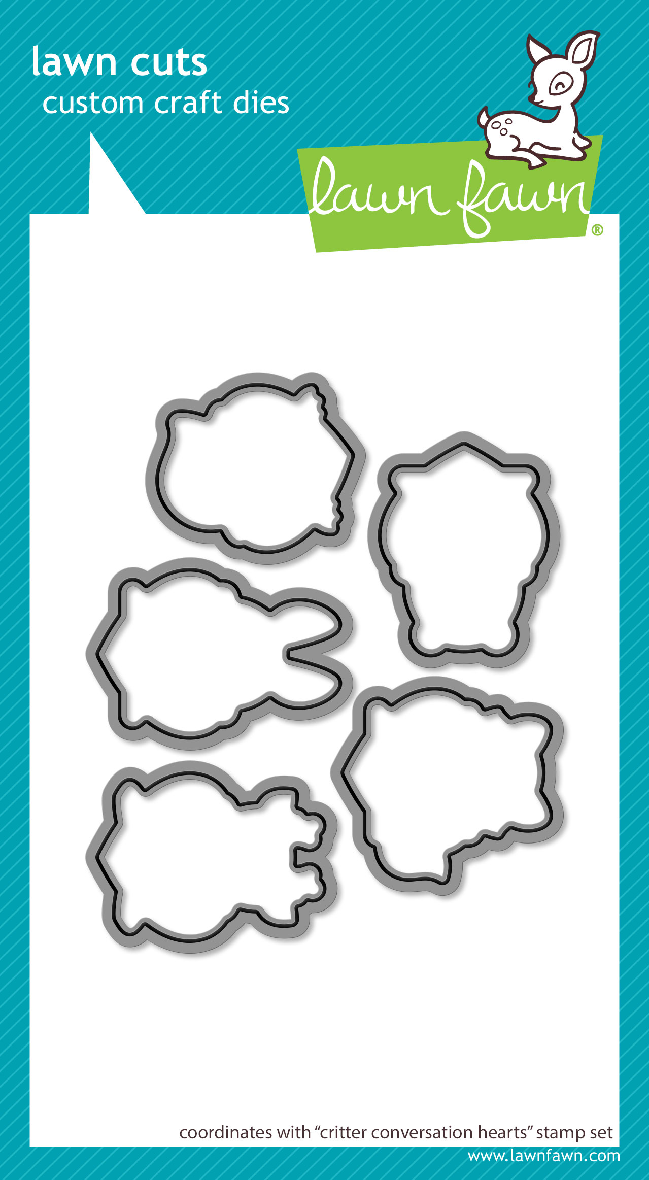 Lawn Fawn Die Critter Conversation Hearts
