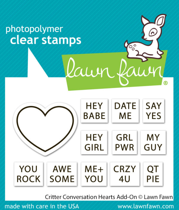 Lawn Fawn Stamp Critter Conversation Hearts Add-on