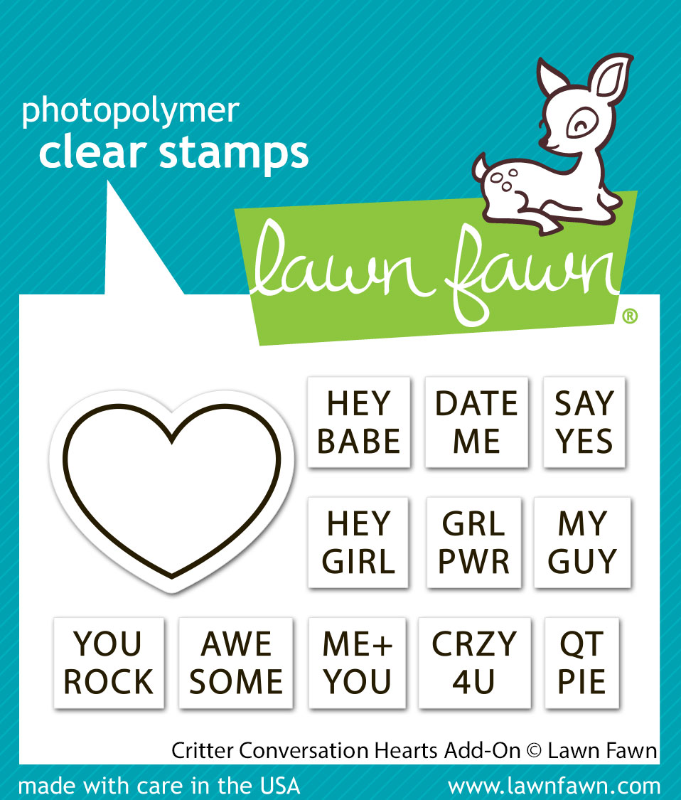 Lawn Fawn Stamp Critter Conversation Hearts Add-on