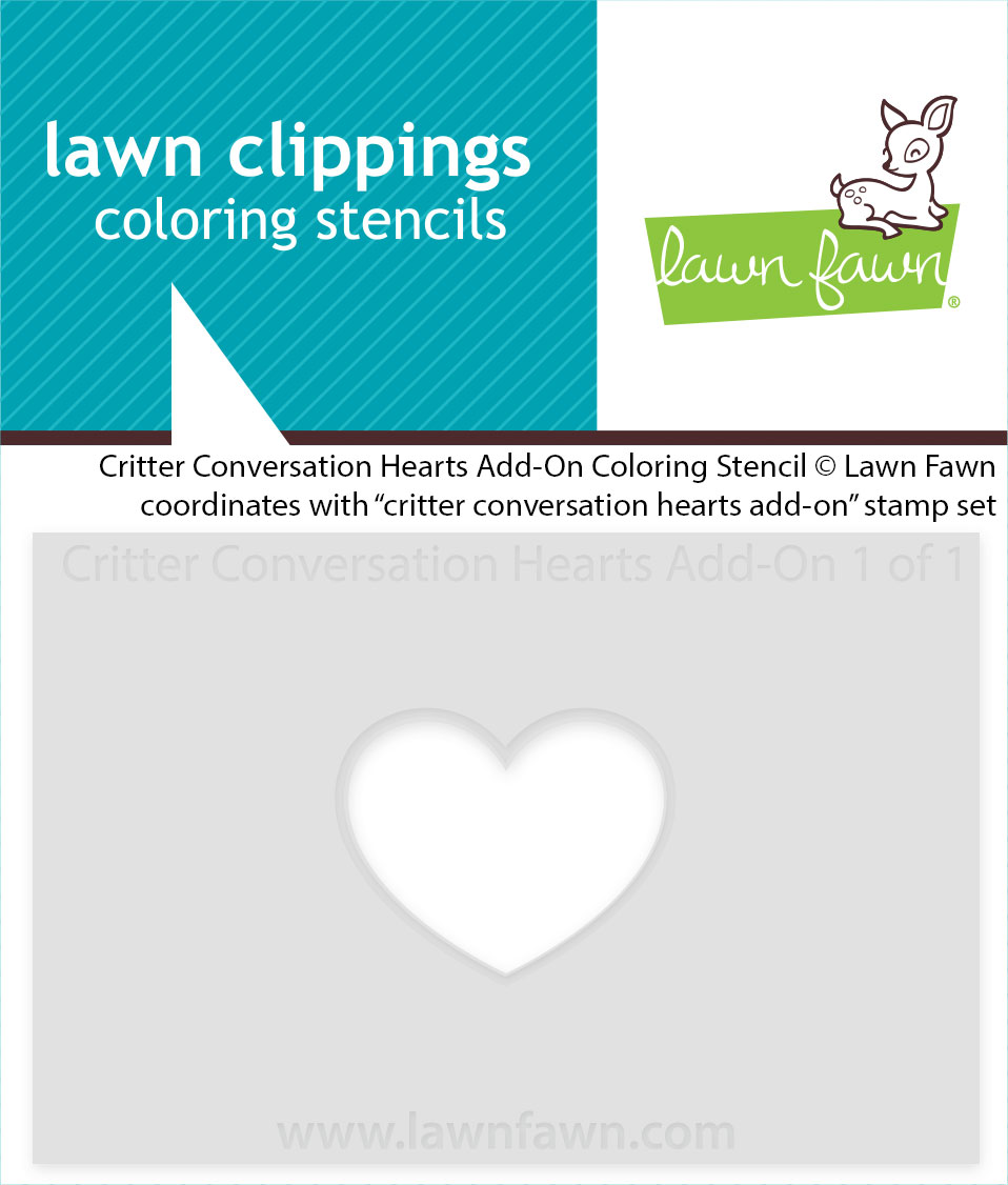 Lawn Fawn Stencil Critter Conversation Hearts Add-on Coloring Stencil