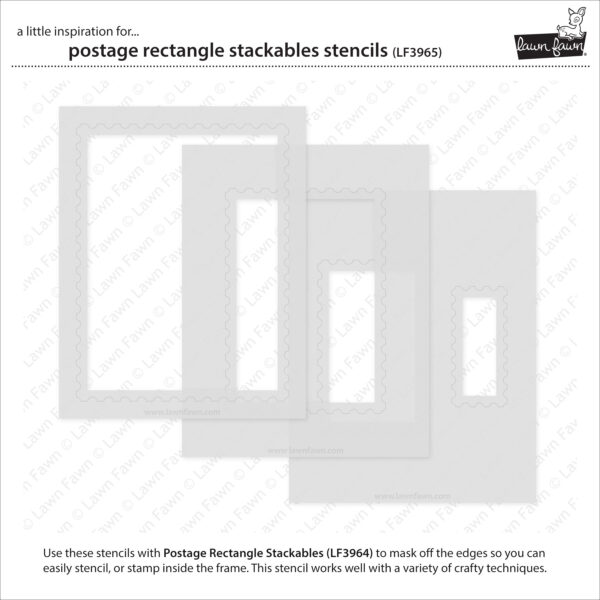 Lawn Fawn Stencil Postage Rectangle Stackables
