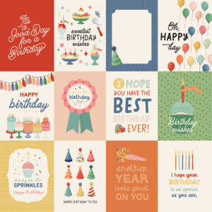 Carta Bella They Say It's Your Birthday 12X12 3X4 Journaling Cards