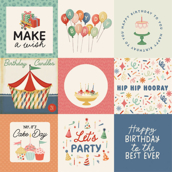 Carta Bella They Say It's Your Birthday 12X12 4X4 Journaling Cards