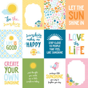 Echo Park You Are My Sunshine 12X12 3X4 Journaling Cards