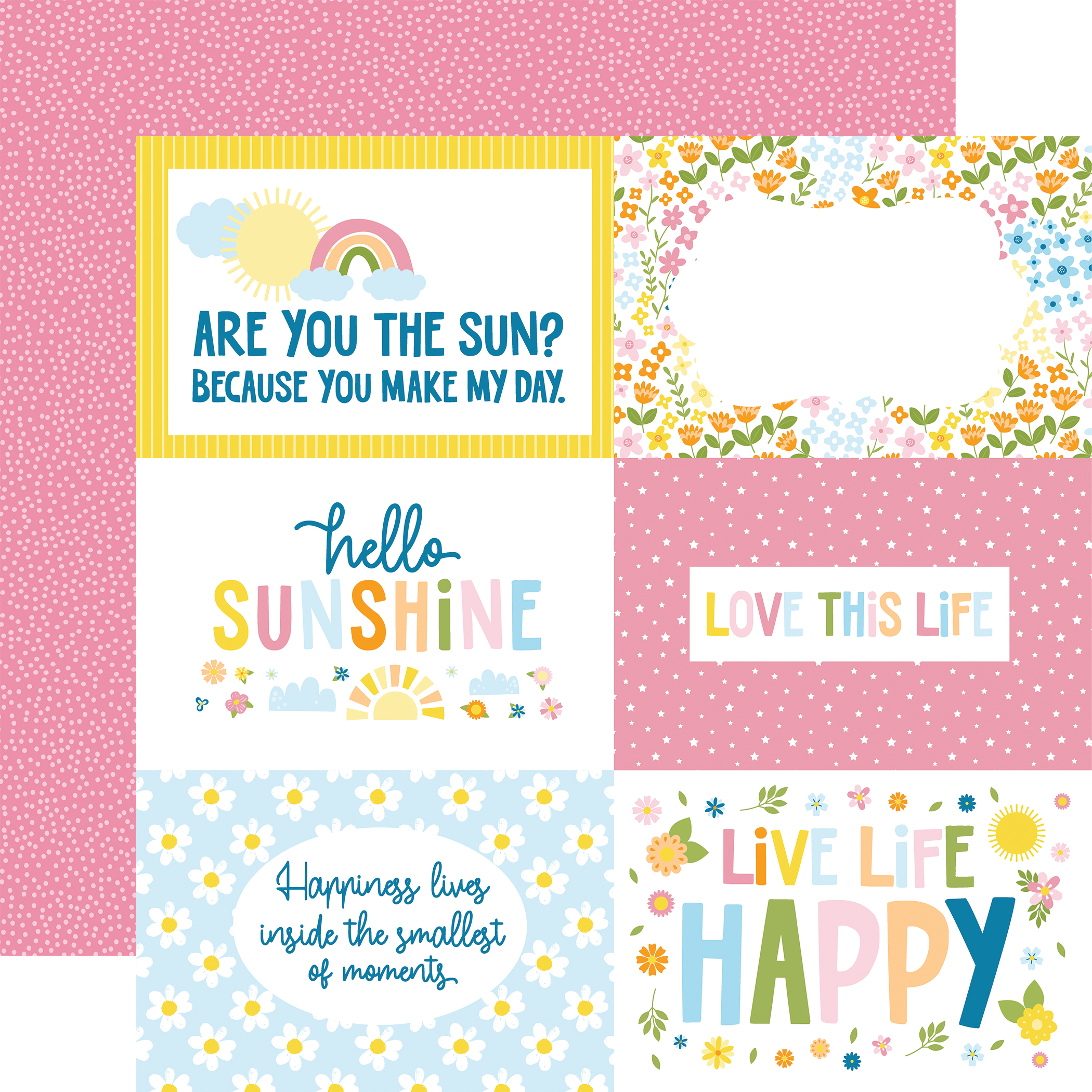 Echo Park You Are My Sunshine 12X12 6X4 Journaling Cards