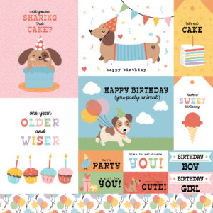 Echo Park Party Animal 12X12 Multi Journaling Cards